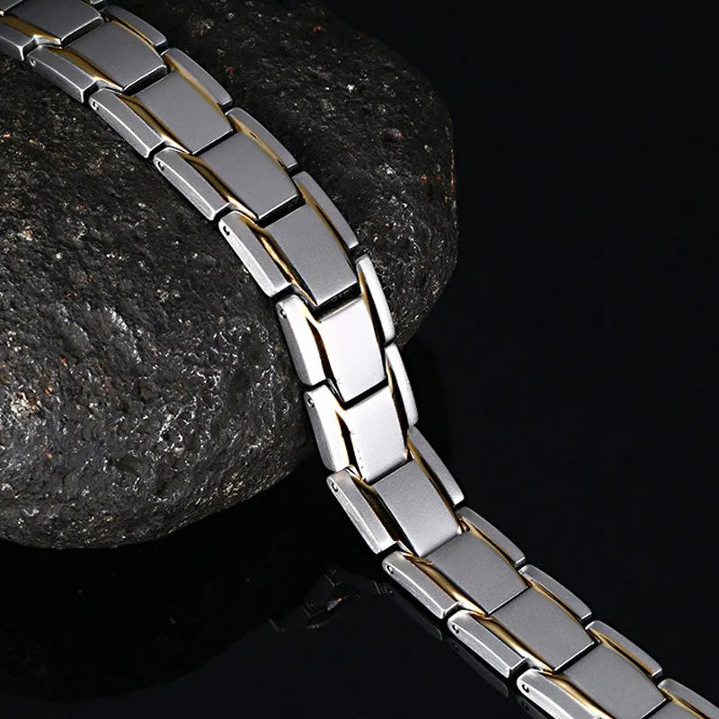 Simple Black Magnetic Bracelet: Style Meets Health Relief.