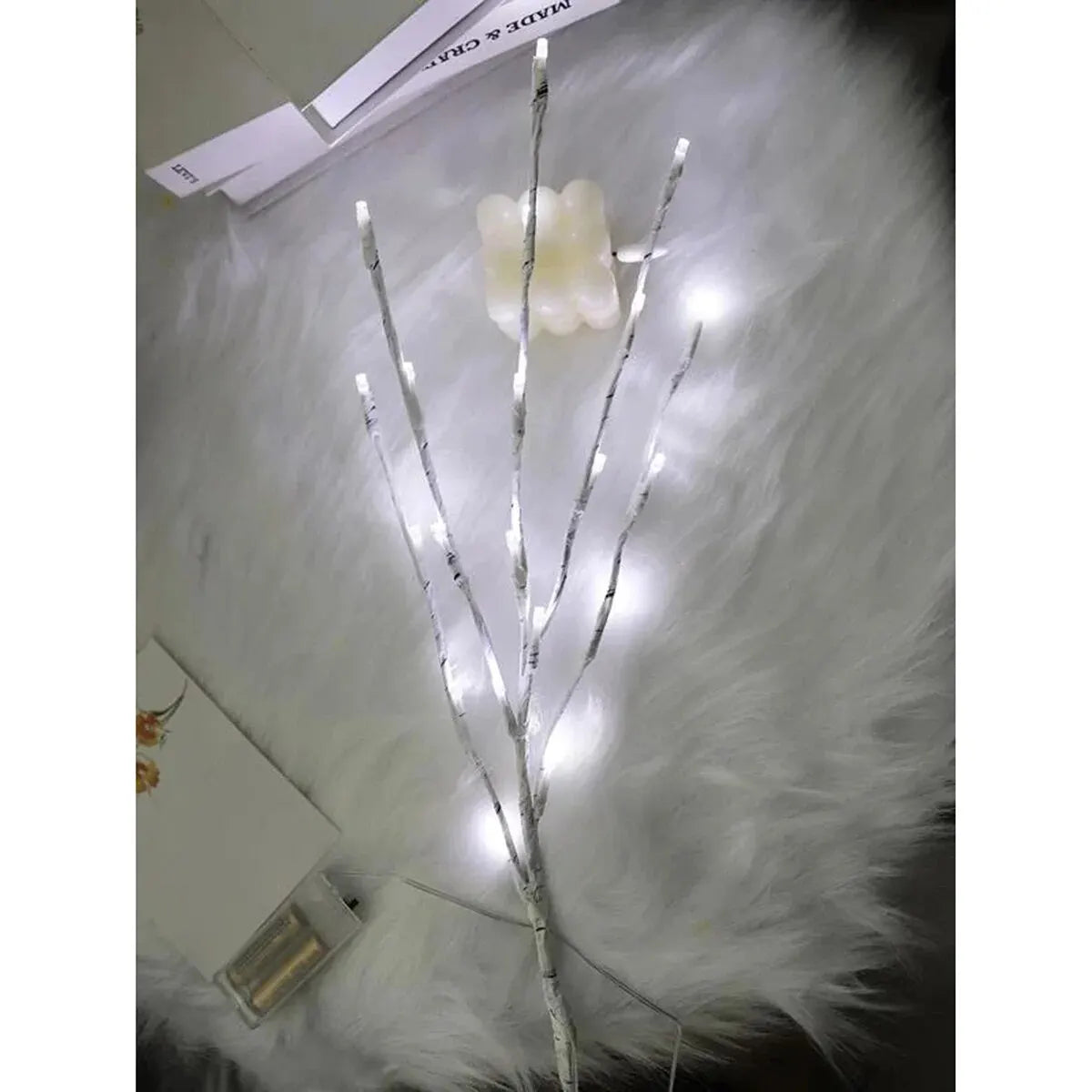 LED White Birch Branch Light – Festive Battery-Operated Twig Decor