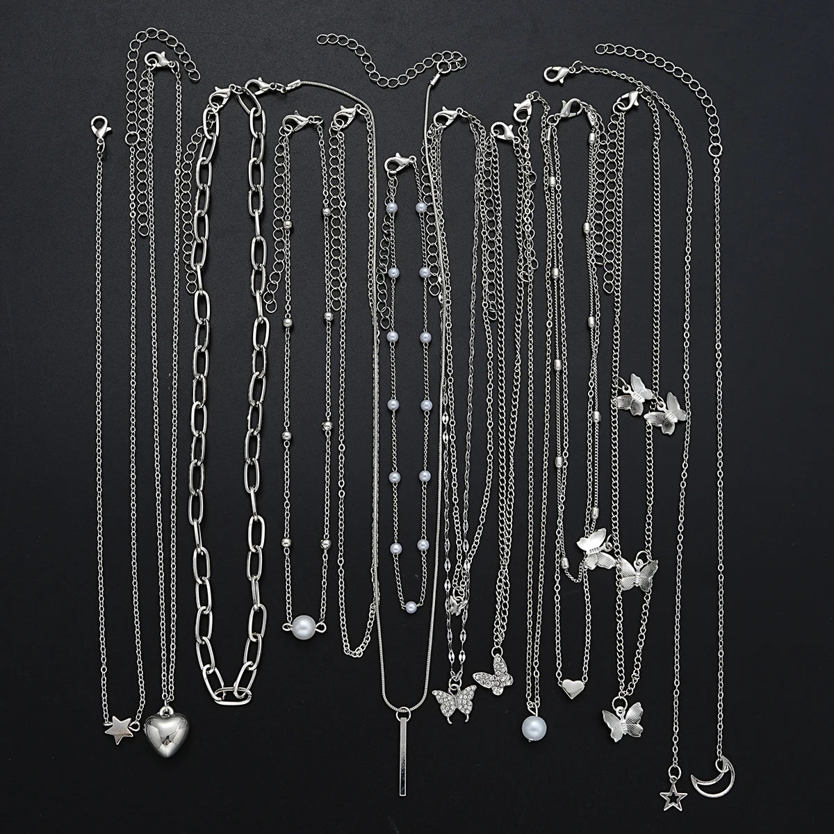 13Pcs Simple Temperament Necklace Set
