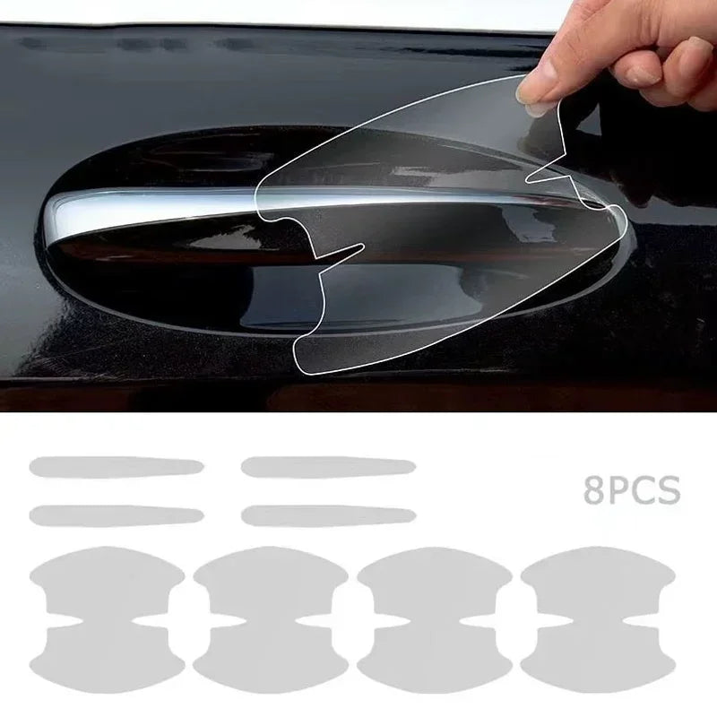 8PCS Universal Car Door Handle Protectors: Invisible Shield for Your Ride.