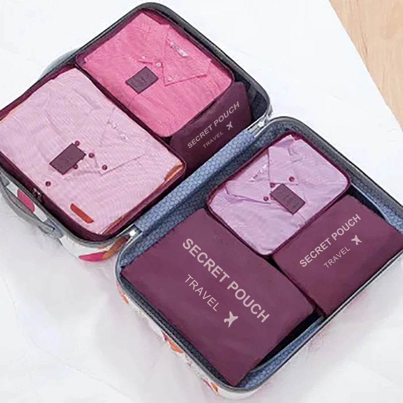 6Pcs Multifunction Travel Packing Cubes: Waterproof Luggage Organizer Set.