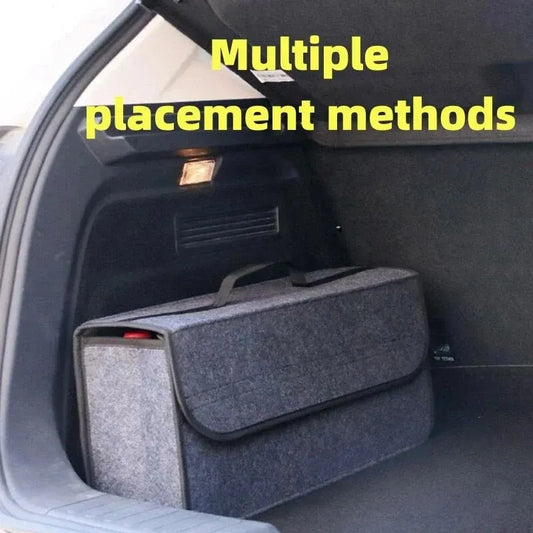 Large Anti-Slip Car Trunk Organizer: Soft Felt Compartment Storage.