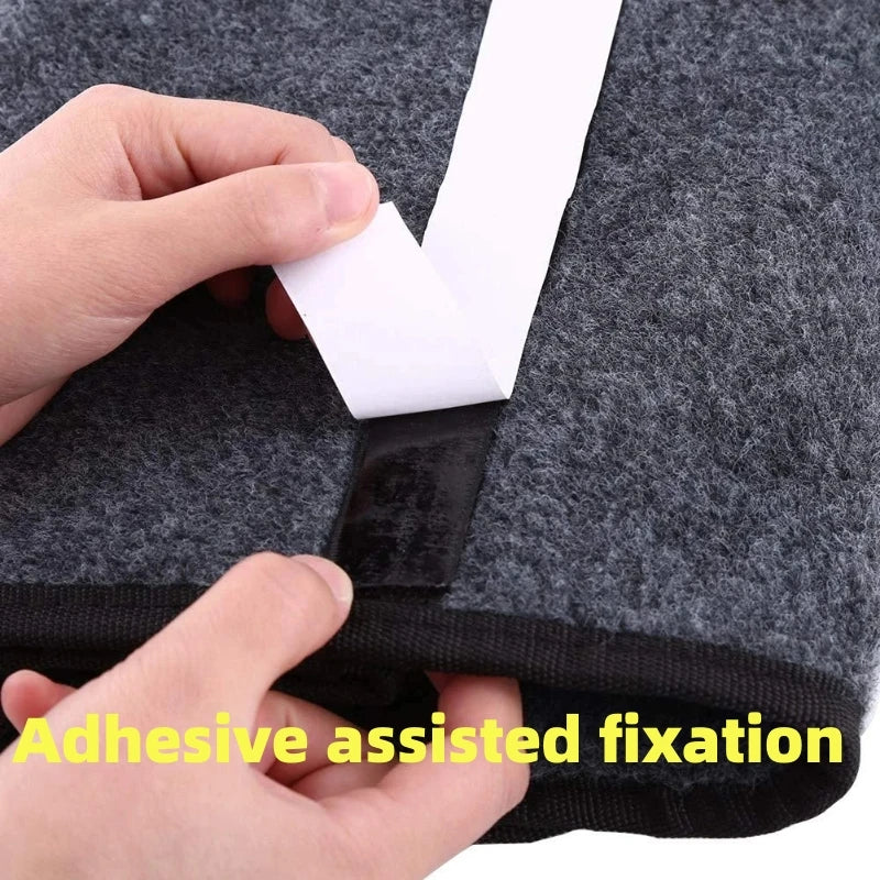 Large Anti-Slip Car Trunk Organizer: Soft Felt Compartment Storage.