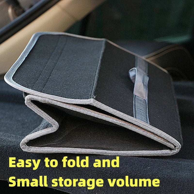 Large Anti-Slip Car Trunk Organizer: Soft Felt Compartment Storage.