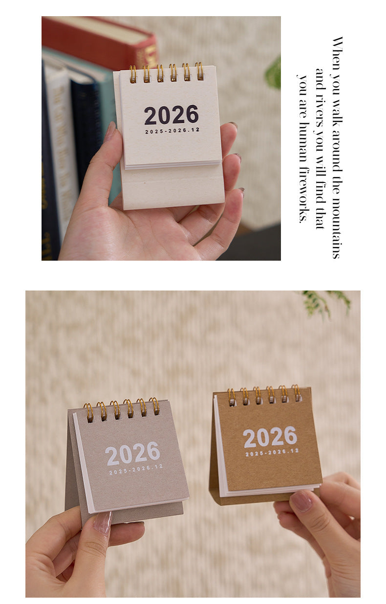 2026 Mini Desk Calendar: Simple Style, Powerful Planner.