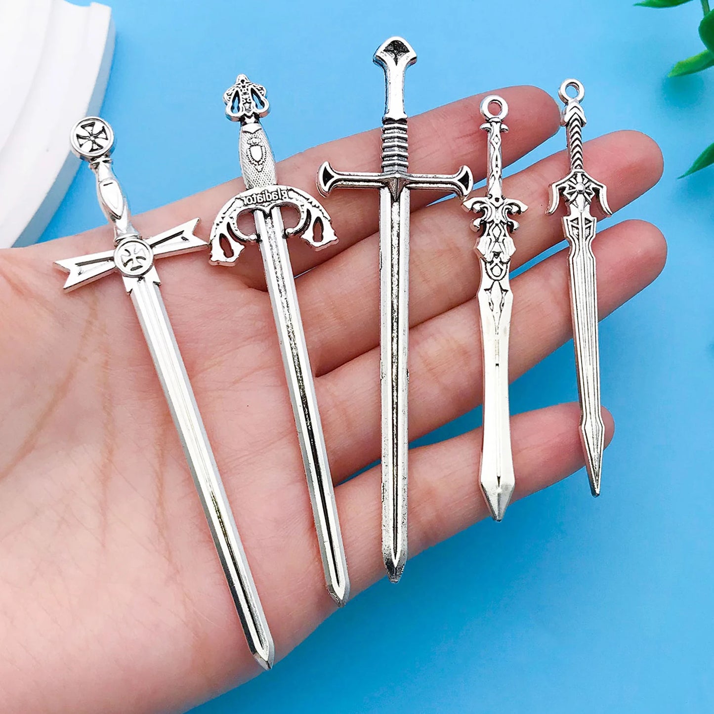 20-Piece Ancient Silver Sword Bookmark Set