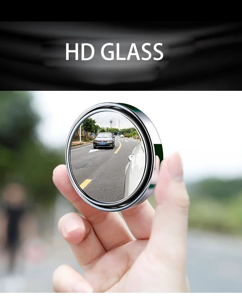 2Pcs Round Frame Convex Blind Spot Mirror