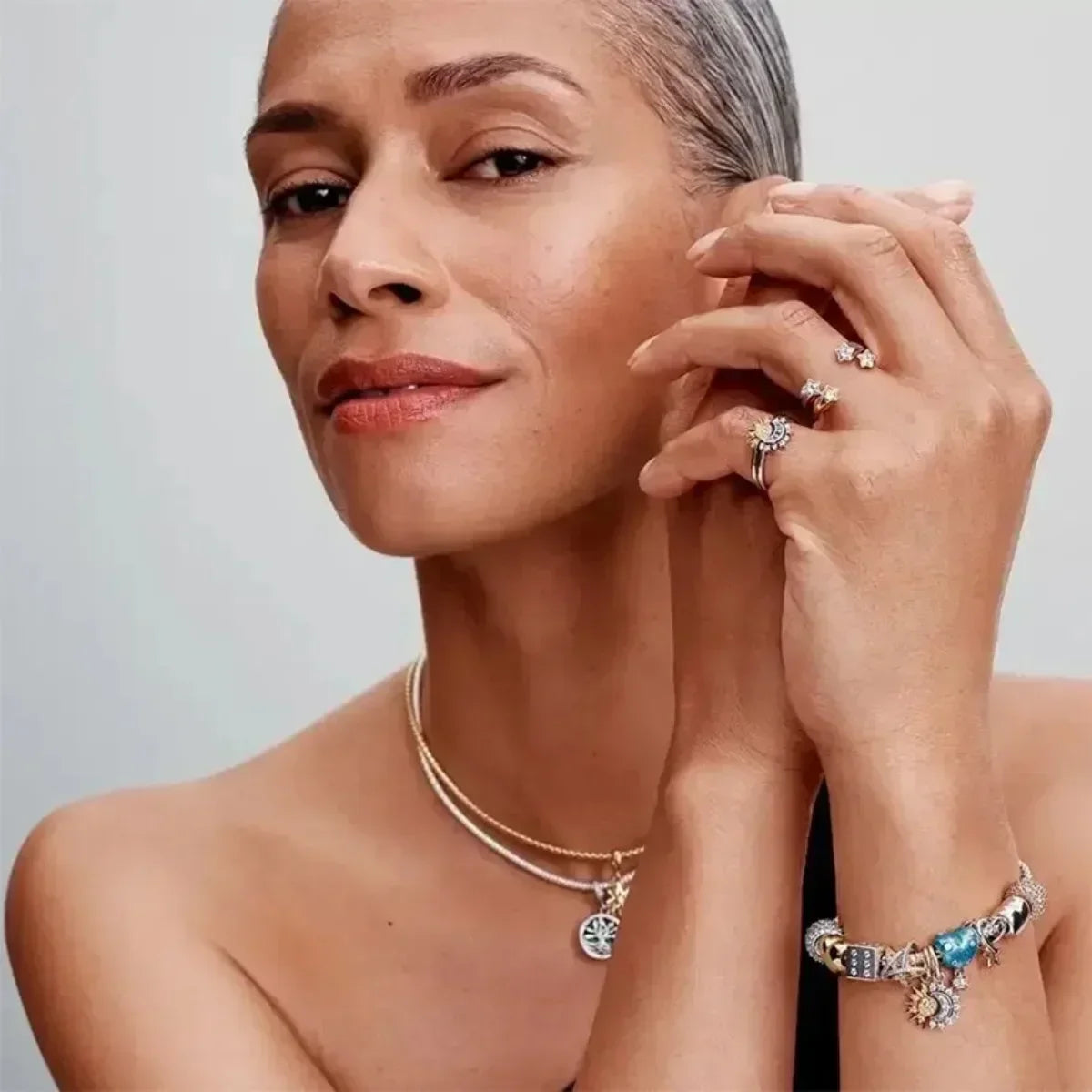 Vintage Moissanite Heart Crown Ring: Sterling Silver Fine Jewelry Gift.