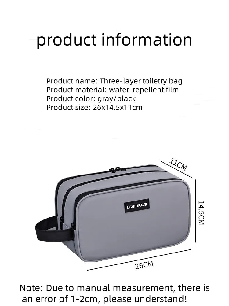 2025 Men's Travel Toiletry Bag: Large Capacity, Dry/Wet Separation.