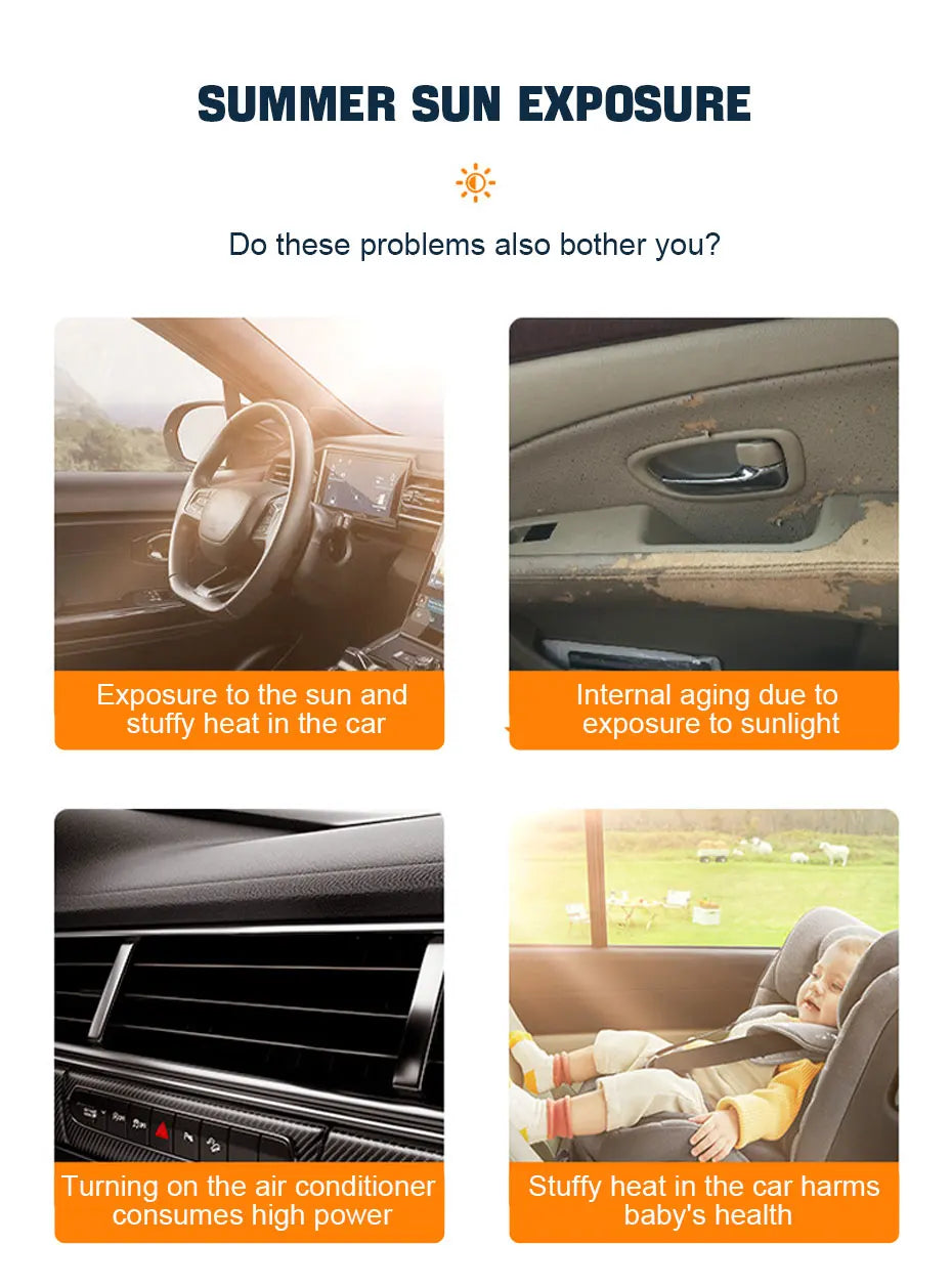Seametal Car Window Sunshade Covers: Ultimate UV & Heat Protection.