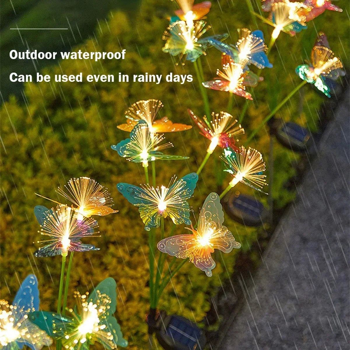 6LED Solar Butterfly Fiber Optic Light