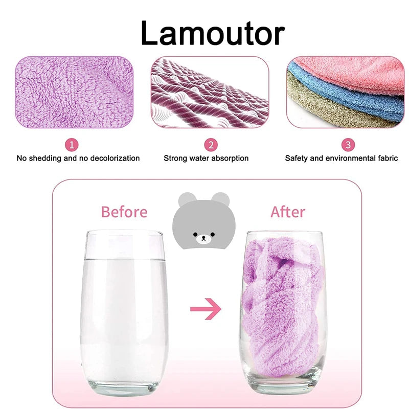 Cute Bear Quick-Dry Cap: Effortless Hair Care, Zero Frizz.