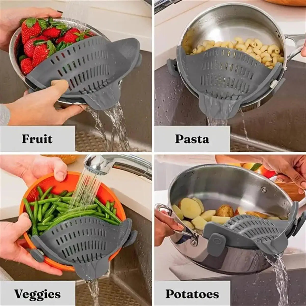 Clip-On Adjustable Pot Strainer