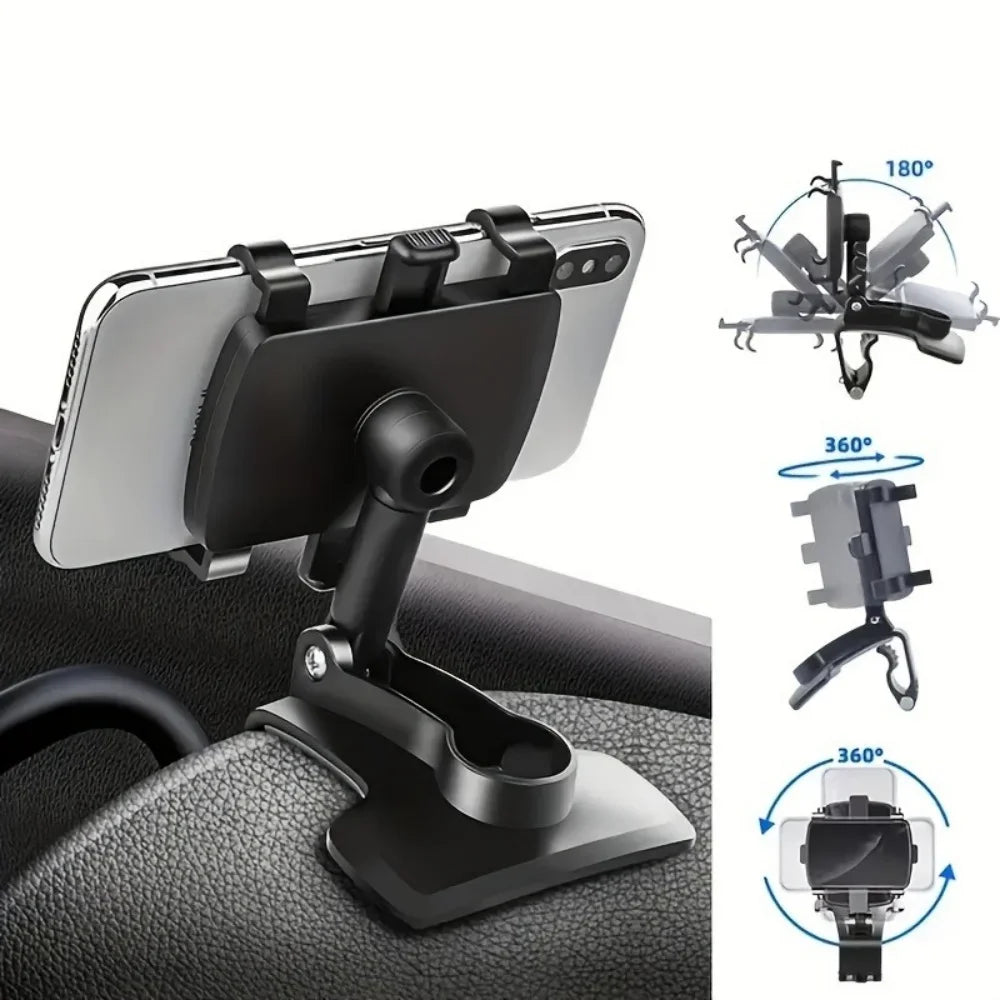 Universal Dashboard Phone Holder: Easy-Clip Mount Stand for GPS Navigation.