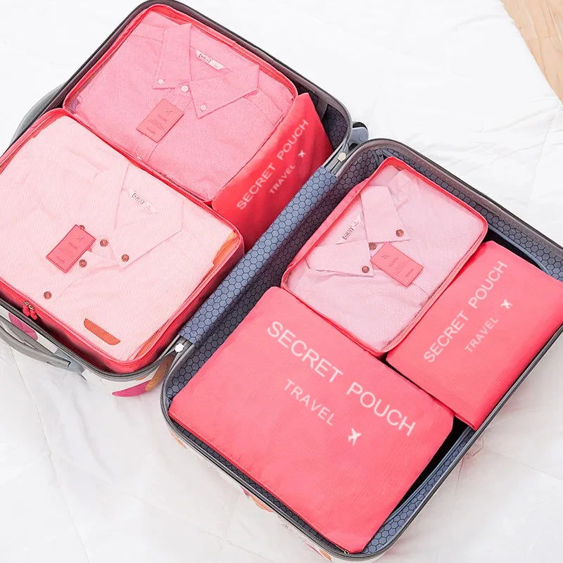 6Pcs Multifunction Travel Packing Cubes: Waterproof Luggage Organizer Set.
