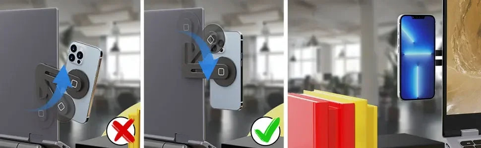 2024 Slim & Foldable Magnetic Laptop Phone Holder: The Dual-Screen Solution.