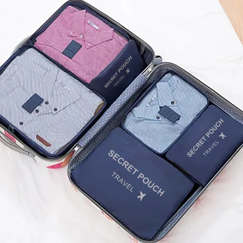 6Pcs Multifunction Travel Packing Cubes: Waterproof Luggage Organizer Set.