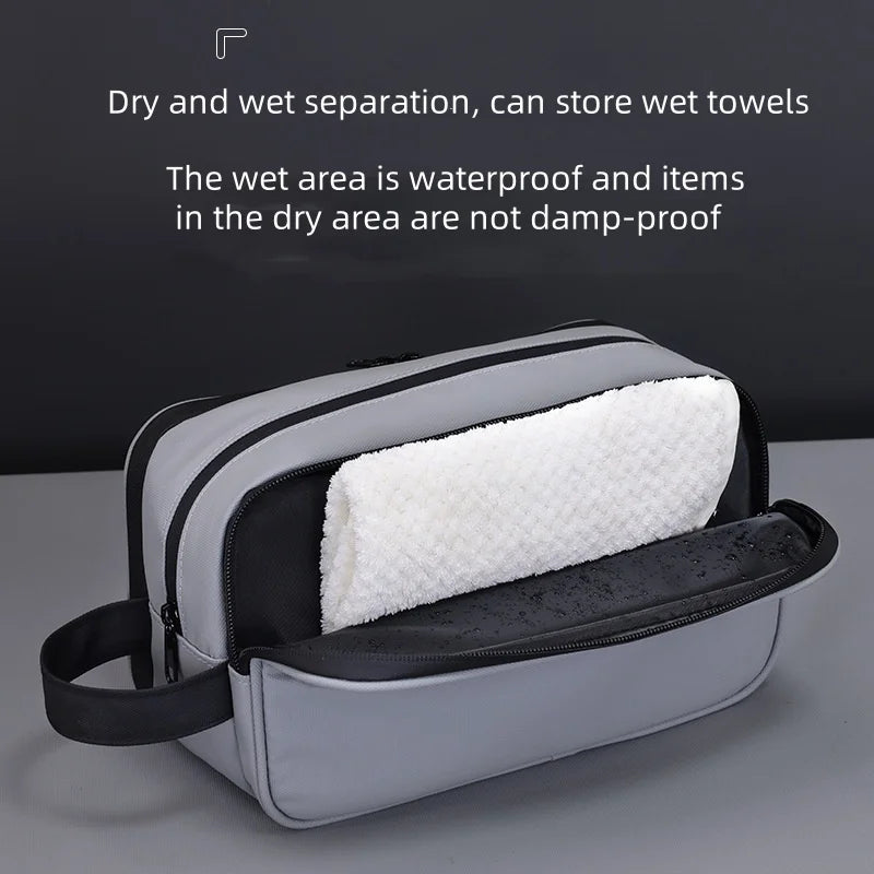 2025 Men's Travel Toiletry Bag: Large Capacity, Dry/Wet Separation.