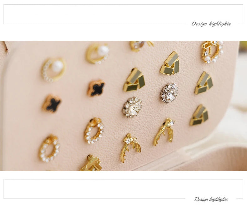 Portable Leather Jewelry Storage Box: Travel Organizer & Display Case.