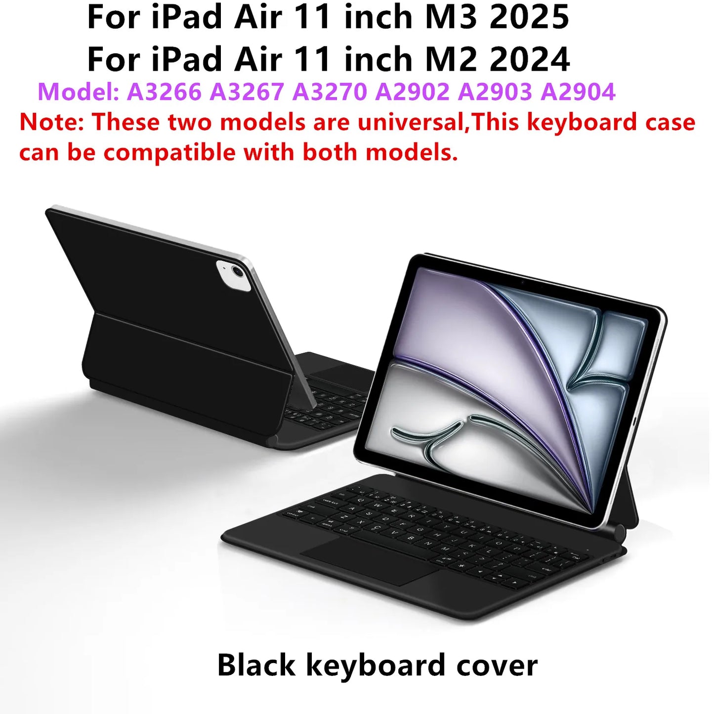 Magic Keyboard Case for iPad Air 11" (M3/M2/6th/7th Gen): Precision Typing & Protection.