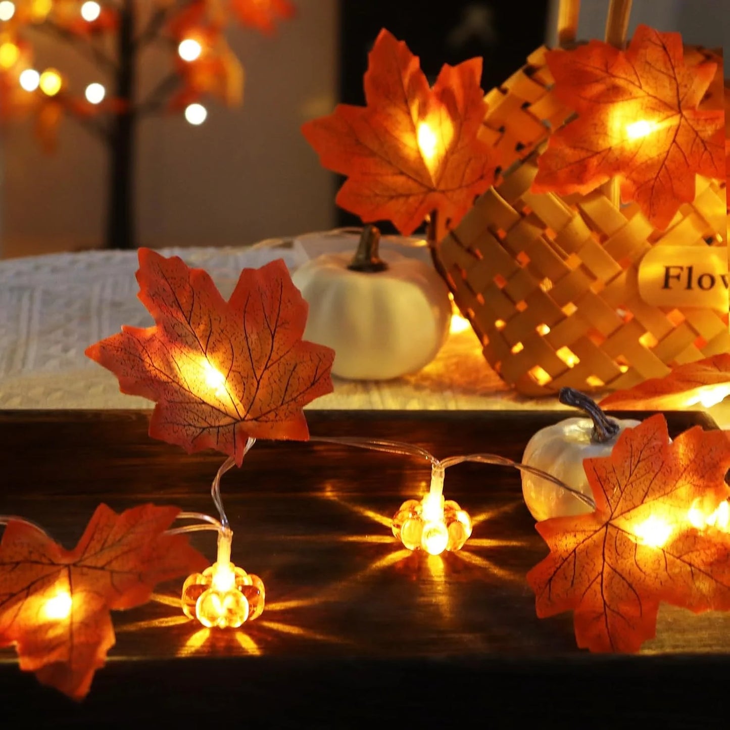 Halloween & Autumn Lights - Maple Leaf Shaped