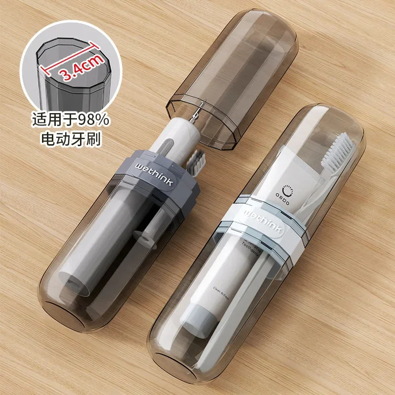 Transparent Toothbrush Travel Case: Clean & Portable On-the-Go Protection.