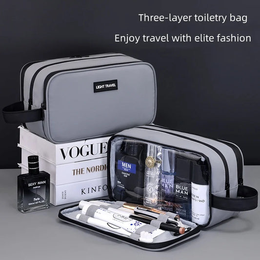 2025 Men's Travel Toiletry Bag: Large Capacity, Dry/Wet Separation.