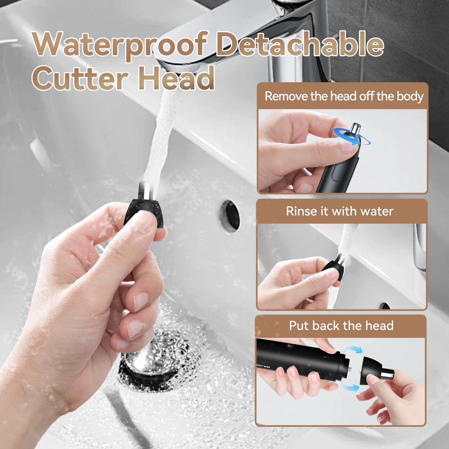 Rechargeable Nose & Ear Hair Trimmer: Painless Precision.