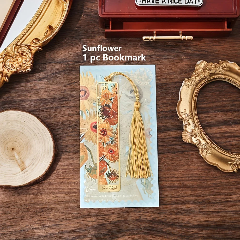 Vintage Oil Painting Metal Bookmarks: Timeless Art for Every Page.