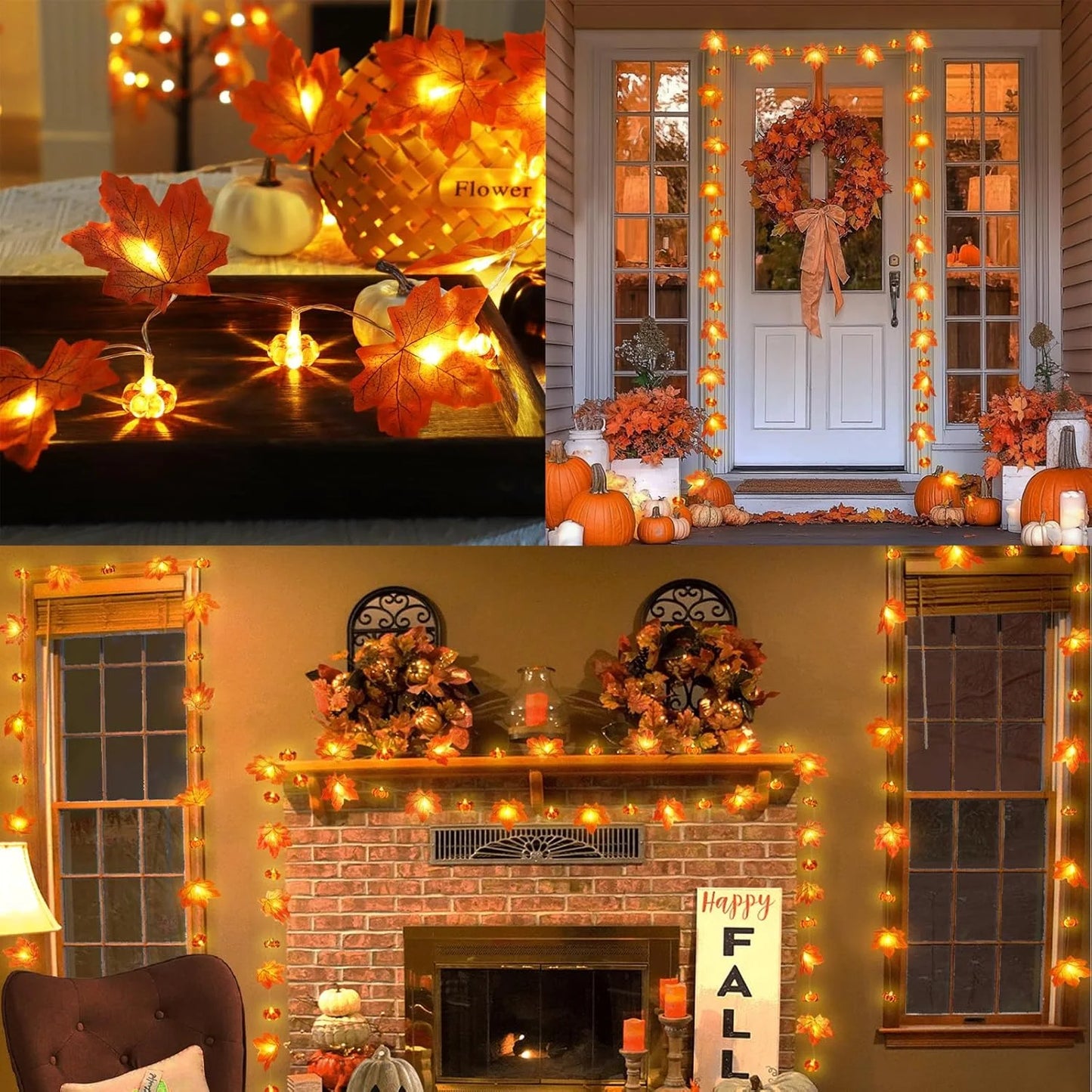 Halloween & Autumn Lights - Maple Leaf Shaped