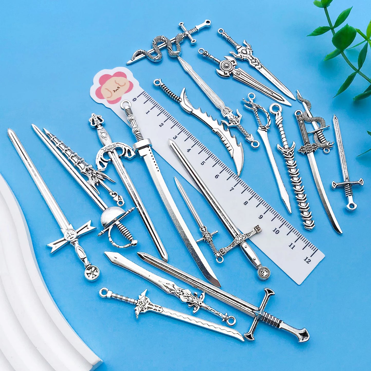 20-Piece Ancient Silver Sword Bookmark Set