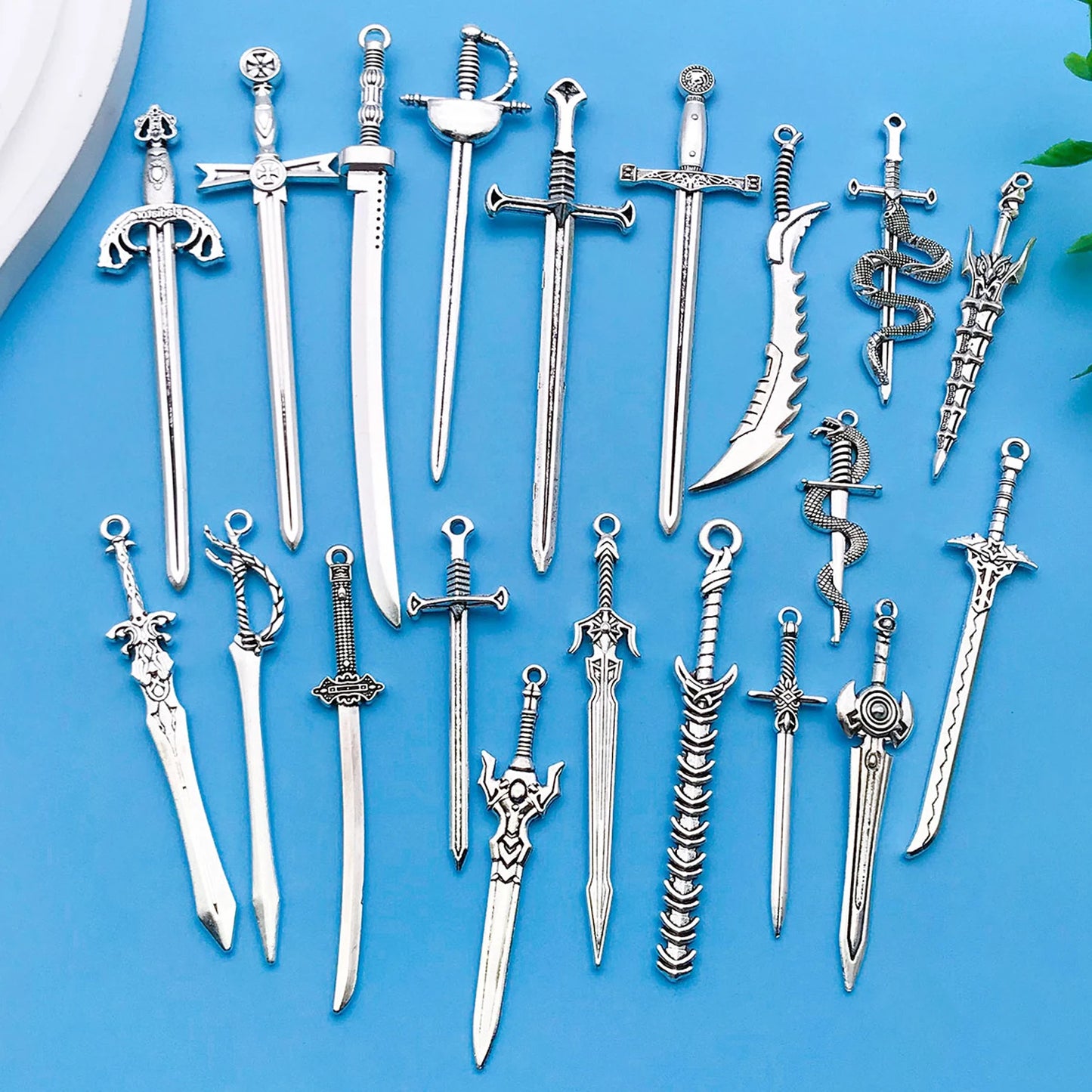 20-Piece Ancient Silver Sword Bookmark Set
