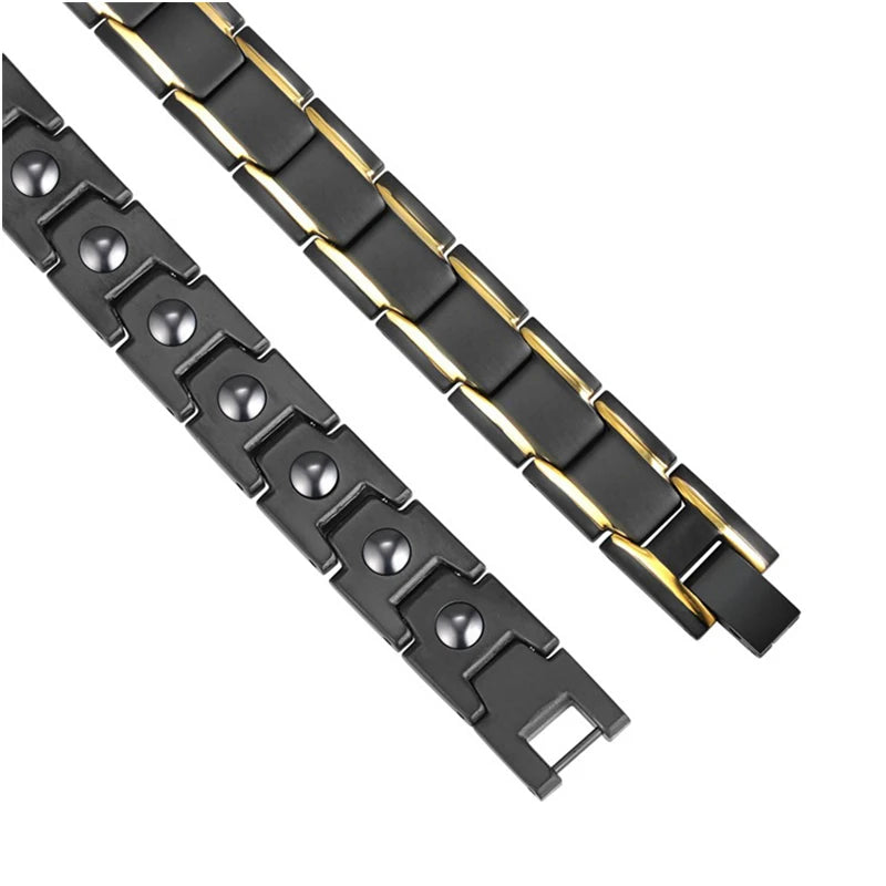 Simple Black Magnetic Bracelet: Style Meets Health Relief.