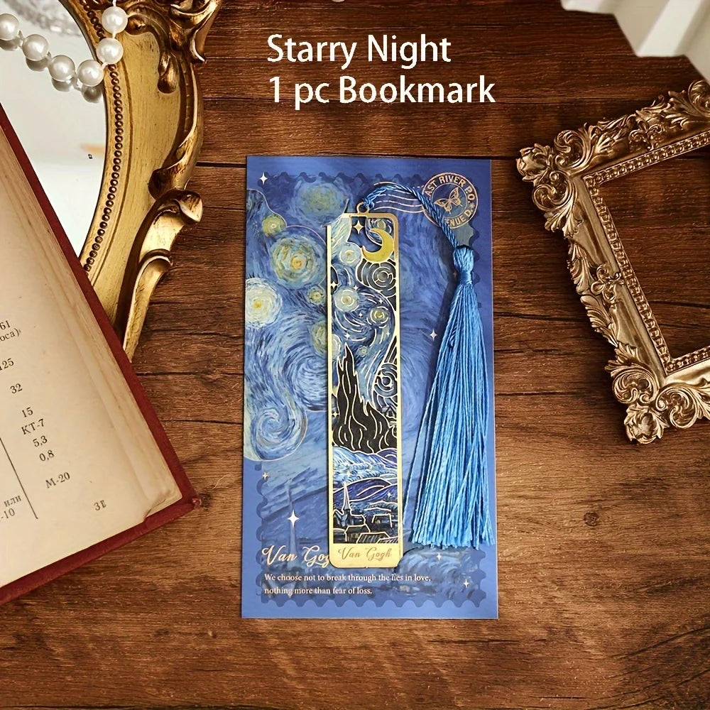 Vintage Oil Painting Metal Bookmarks: Timeless Art for Every Page.