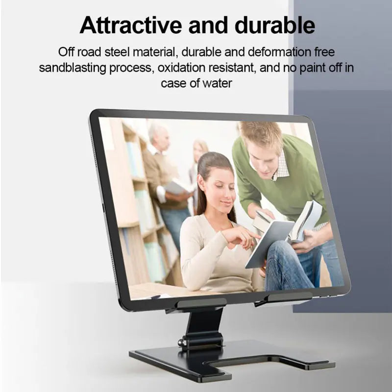 All-Metal Portable Tablet Stand: Your Ultimate Viewing Companion.