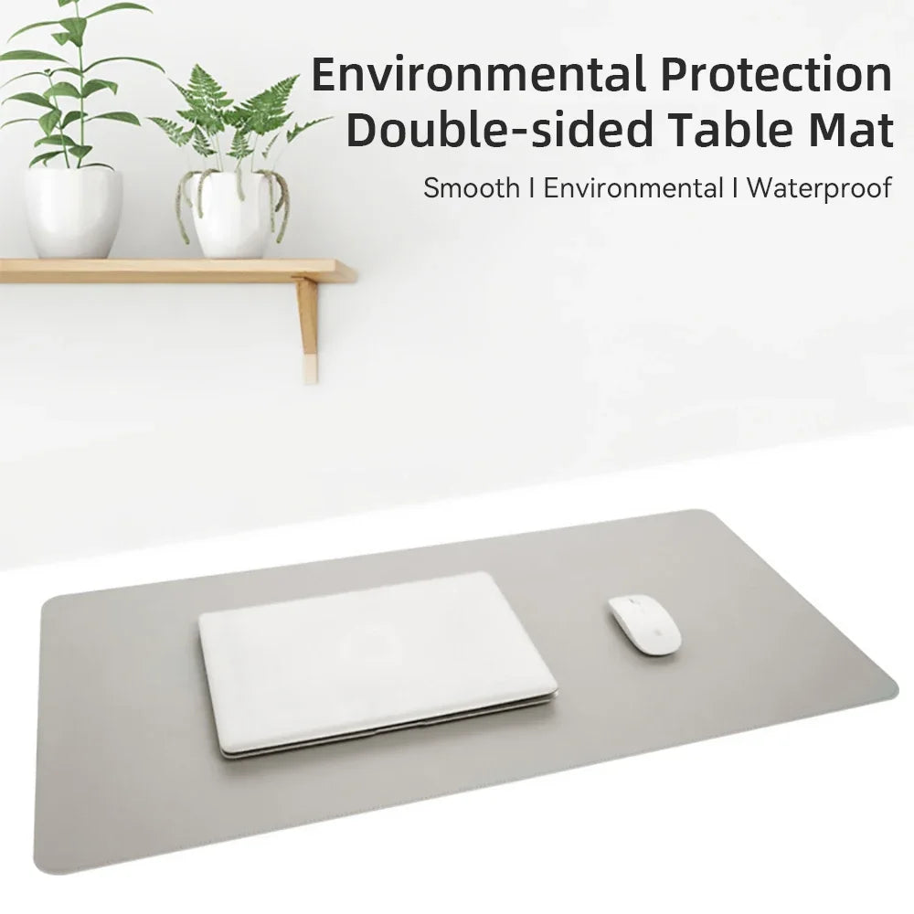 Large PU Leather Desk Mat – Waterproof Keyboard & Mouse Pad