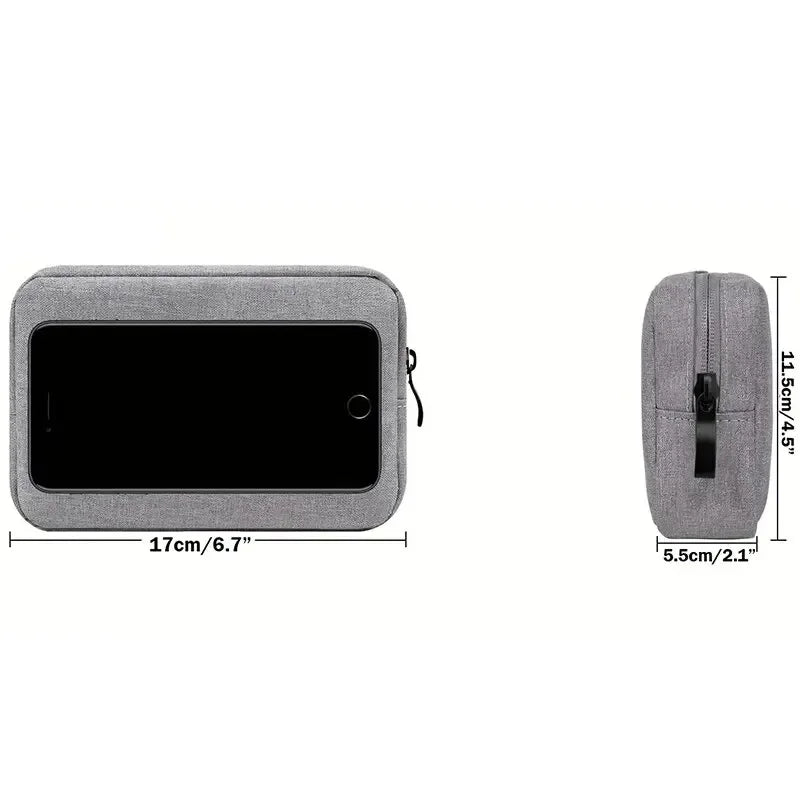 Small Electronics Travel Organizer: Cable, Cord, & SD Card Storage Bag.