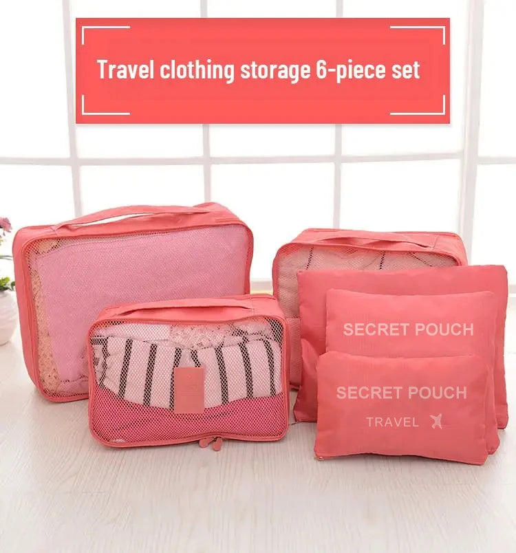6Pcs Multifunction Travel Packing Cubes: Waterproof Luggage Organizer Set.