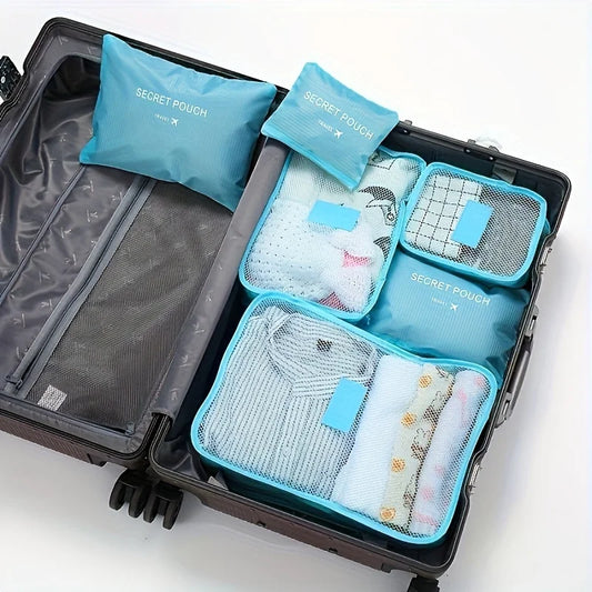 6Pcs Multifunction Travel Packing Cubes: Waterproof Luggage Organizer Set.
