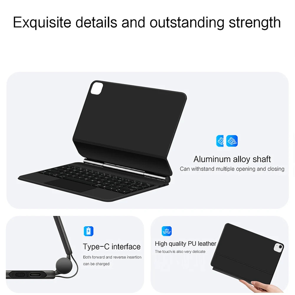 Magic Keyboard Case for iPad Air 11" (M3/M2/6th/7th Gen): Precision Typing & Protection.