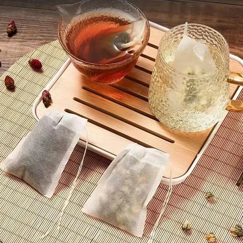 100 Pcs Disposable Tea Filter Bags: Effortless, Mess-Free Brewing.