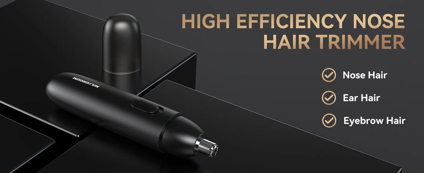 Rechargeable Nose & Ear Hair Trimmer: Painless Precision.