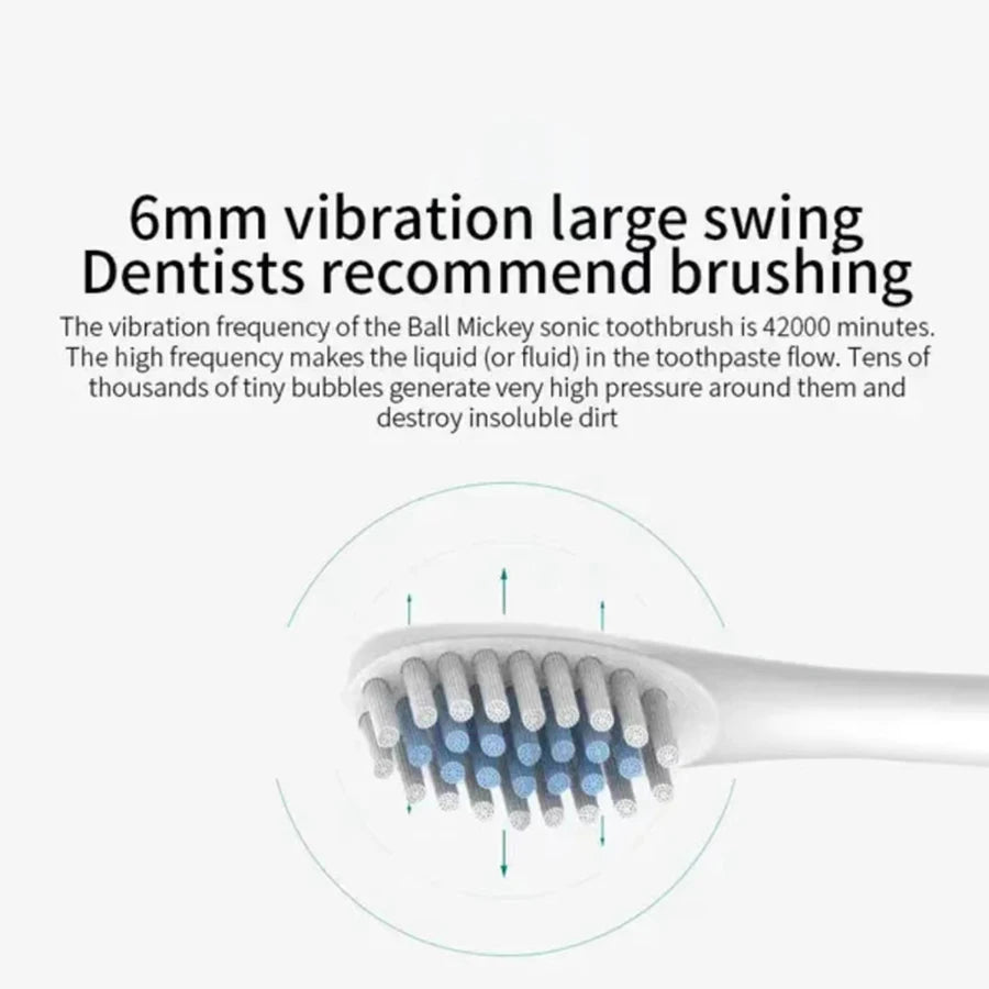 Electric Ultrasonic Toothbrush – 6-Speed Waterproof USB Rechargeable Set