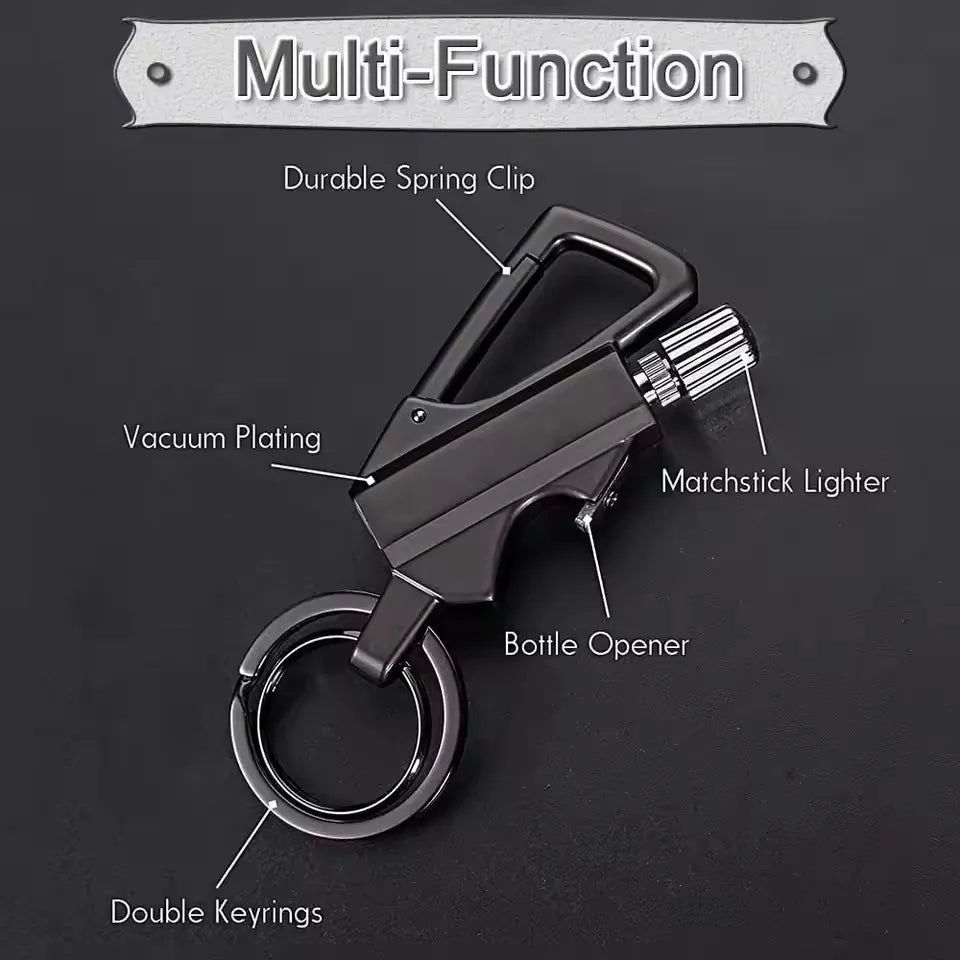 4-in-1 Kerosene Lighter Keychain: Essential Outdoor Gadget & Gift.
