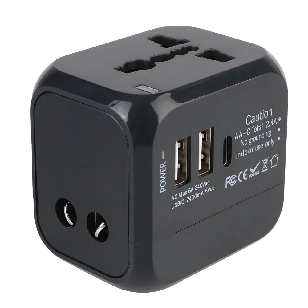 All-in-One Universal Travel Adapter with USB & Type-C