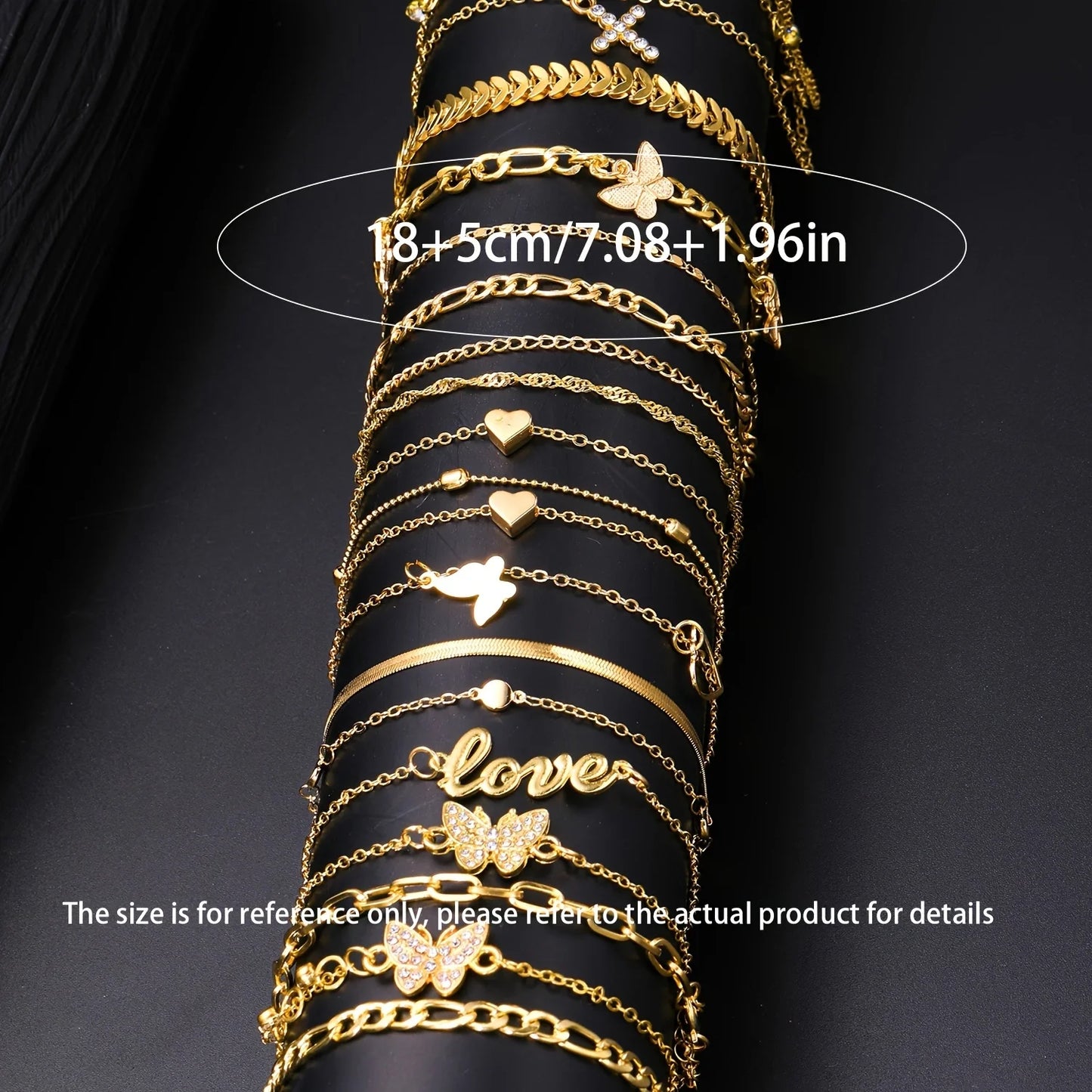 18Pcs Bohemian Summer Beach Anklet Set: Vintage Butterfly & Crystal Foot Jewelry.