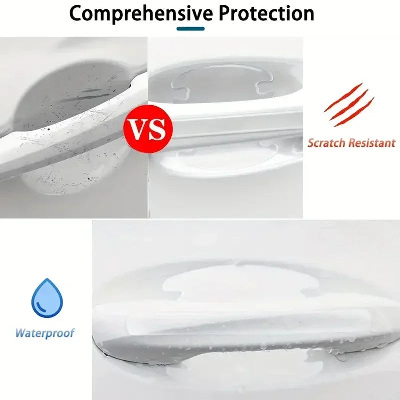 8PCS Universal Car Door Handle Protectors: Invisible Shield for Your Ride.