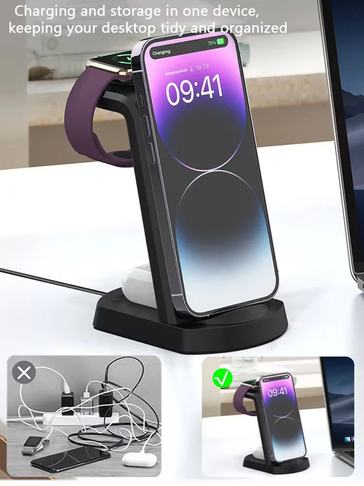 3-in-1 Fast Wireless Charging Station