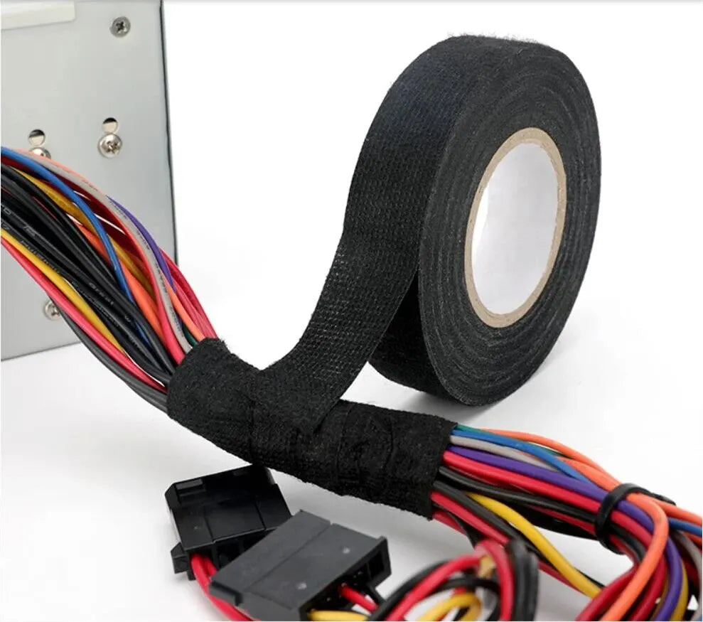 15m Heat-Proof Flame Retardant Cloth Tape – Car Wire &amp; Cable Protector