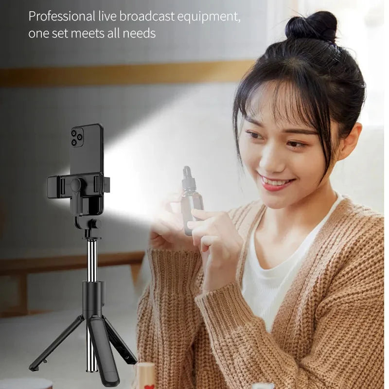 All-in-One Selfie Stick & Tripod: Your Ultimate Content Kit.